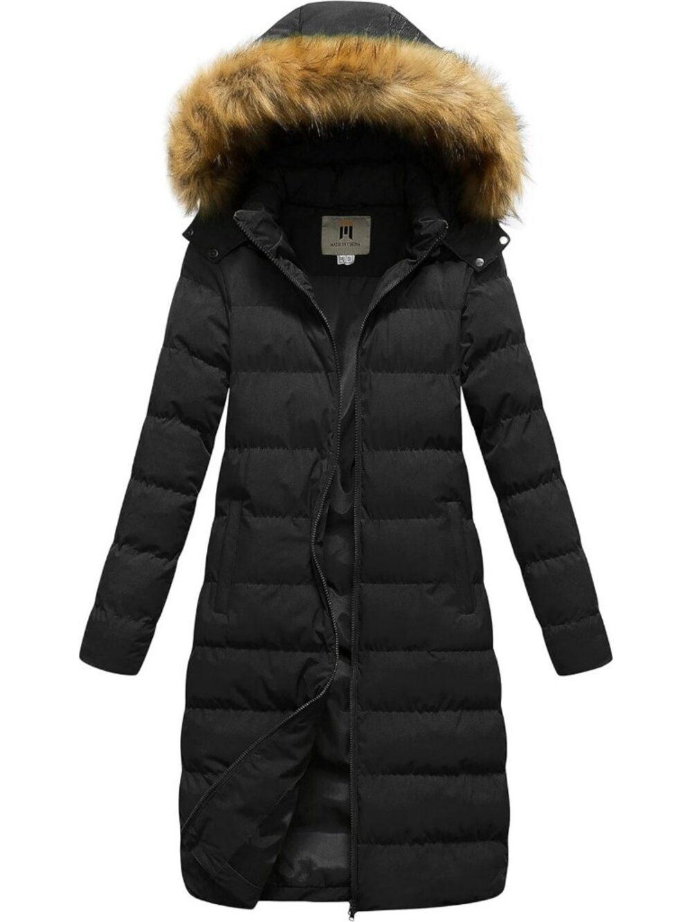 Cozy Women's Long Faux Fur Puffer Coat with Detachable Hood - Warm Winter Jacket